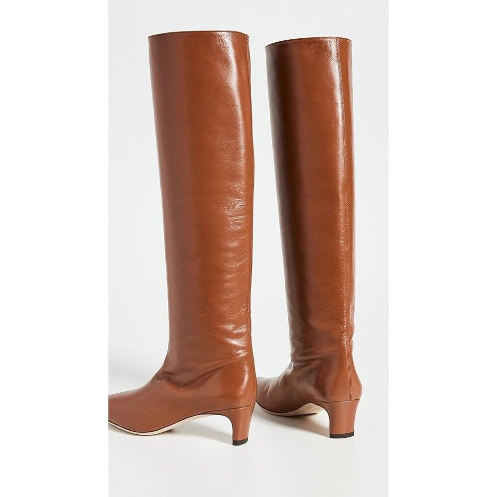 Staud Wally Knee High Leather Boots Tan Brown Womens Size 36 - Picture 5 of 13